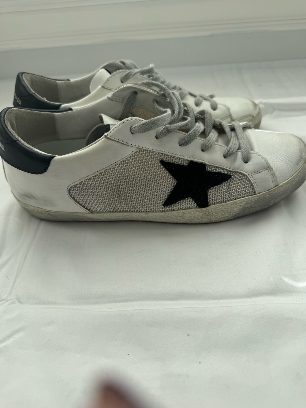 Golden Goose Superstar distressed mesh sneakers